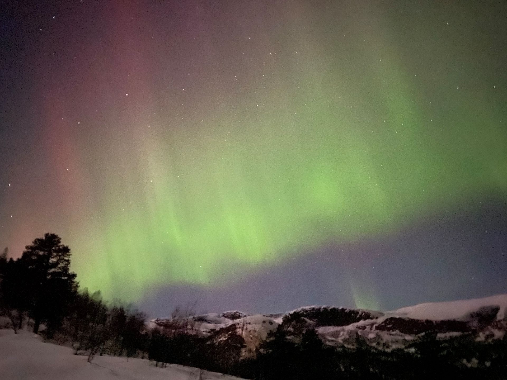 Noorderlicht in zuid noorwegen