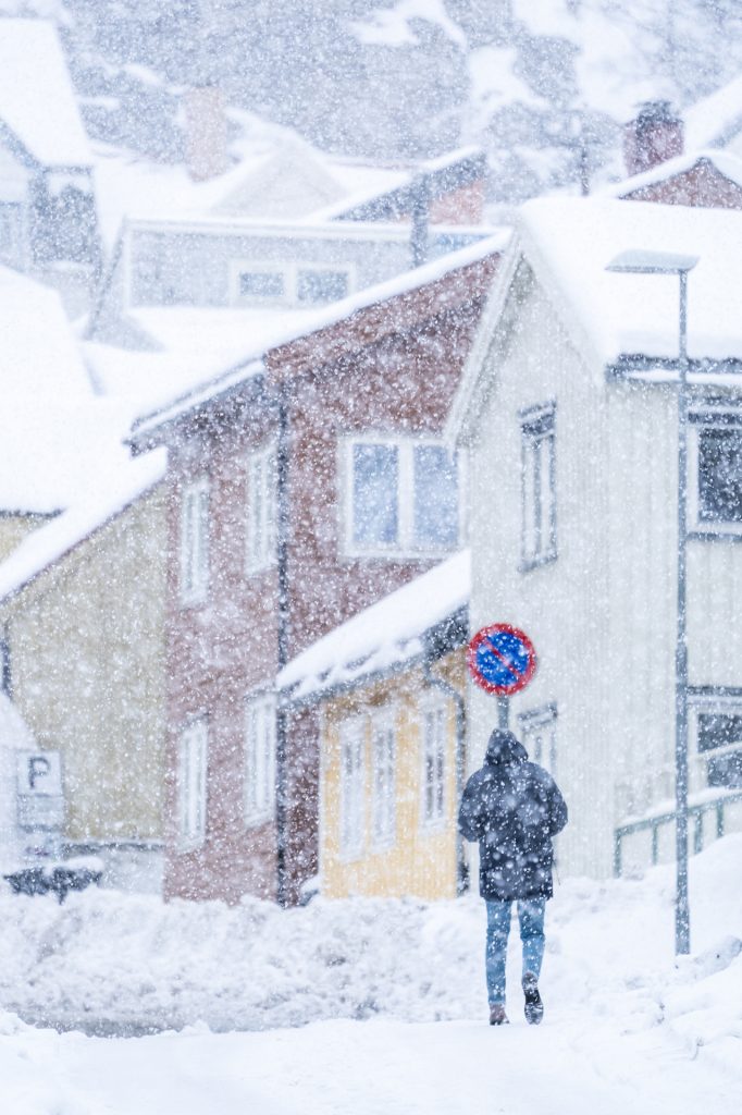 veel sneeuw in Tromsø